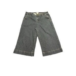 Cato Denim Size 8 Wide Leg Cropped Capri Jeans Palazzo Gaucho Medium Wash